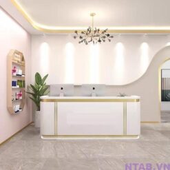 Quầy thu ngân spa bo tròn QS006