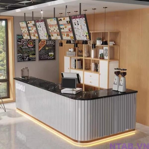 qua pha che mat da chu L QB017 Quầy pha chế mặt đá chữ L QB017