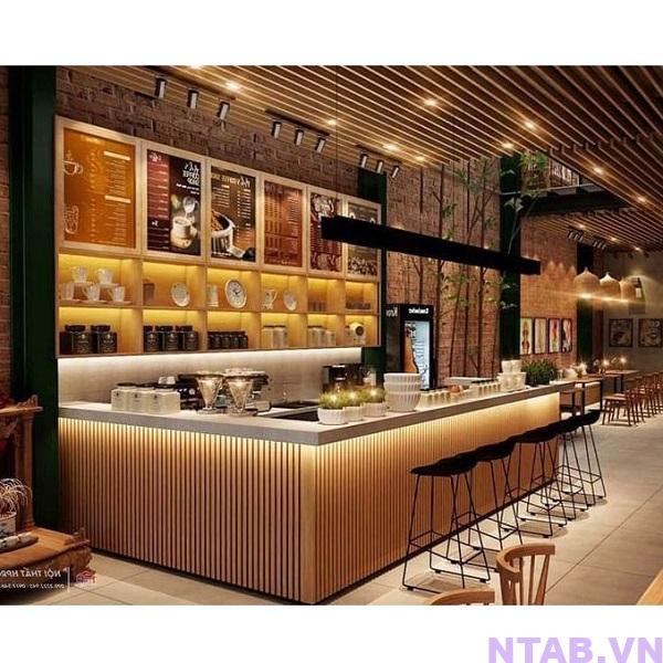 quay bar op lam chu L QB011 Quầy bar ốp lam chữ L QB011