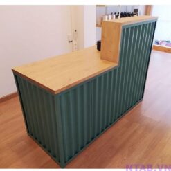 Quầy lễ tân 1m2 ốp lam nhựa QLT026