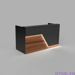 Quầy lễ tân 1m4 đen phối vân gỗ QLT032