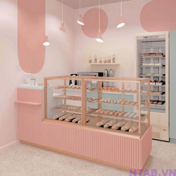quay le tan cua hang banh ngot QLT034 Quầy lễ tân cửa hàng bánh ngọt QLT034