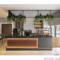 Quầy pha chế chữ L QB006