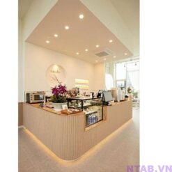 Quầy pha chế chữ L bo tròn QB037