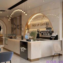 Quầy pha chế chữ L dành cho quán cafe QB004