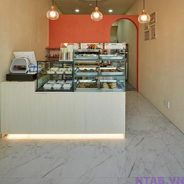 quay pha che chu L op lam trang QB029 Quầy pha chế chữ L ốp lam trắng QB029