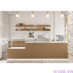 Quầy pha chế ốp lam gỗ 2m4 QB038