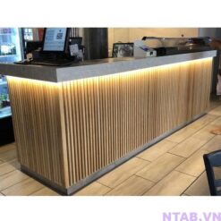 Quầy pha chế ốp lam sóng gỗ QB007