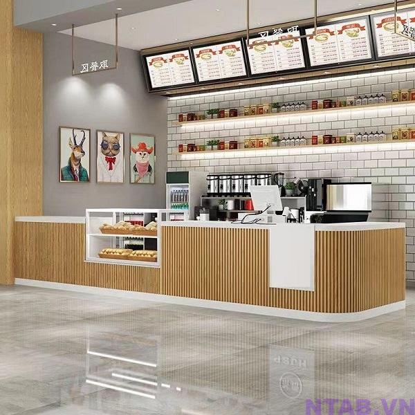 quay pha che quan cafe op lam song QB013 Quầy pha chế quán cafe ốp lam sóng QB013