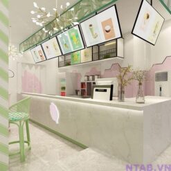 Quầy pha chế quán trà sữa QB040