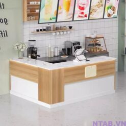 Quầy pha chế quán trà sữa chữ L QB015