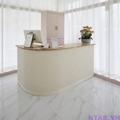 Quầy thu ngân spa bo cong 1m5 QS017