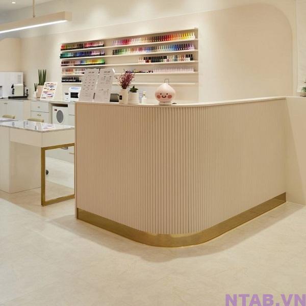 quay thu ngan spa chu L QS016 Quầy thu ngân spa chữ L QS016