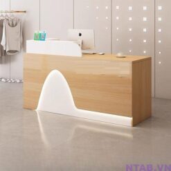 Quầy thu ngân vân gỗ 1m4 QTN002