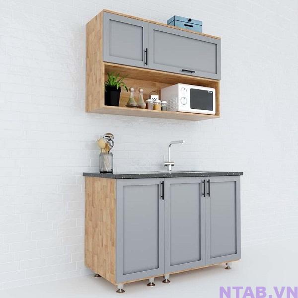 tu bep go cao su TB002 Tủ bếp gỗ cao su TB002