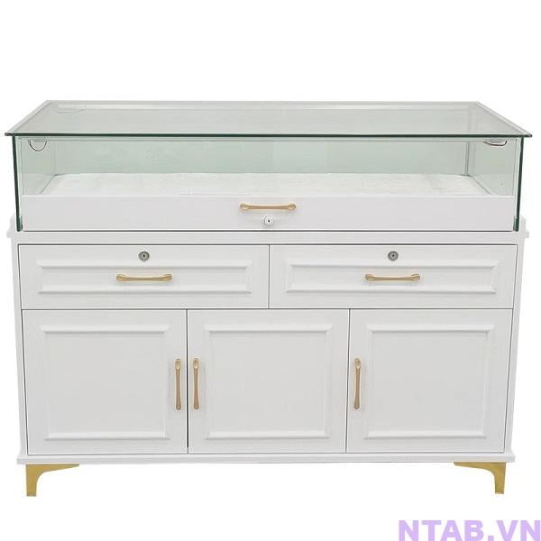tu kinh trung bay trang suc TTS001 Tủ kính trưng bày trang sức TTS001