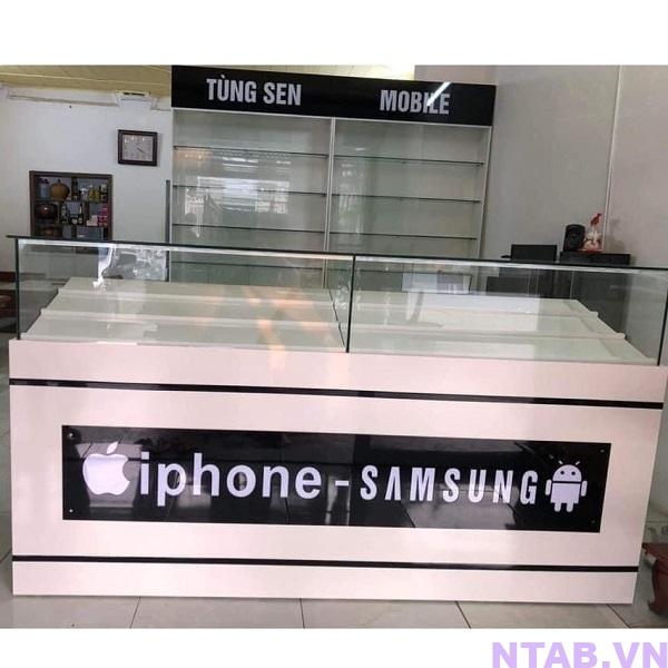 tu trung bay dien thoai phoi mau den trang 1m8 TDT004 Tủ trưng bày điện thoại phối màu đen trắng 1m8 TDT004