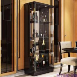 Tủ trưng bày full đen 90cm x 2m TTB043