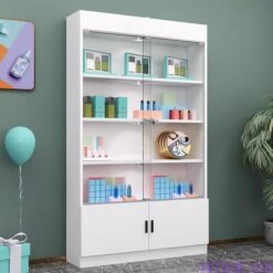 Tủ trưng bày full trắng 1m2 x 2m TTB020