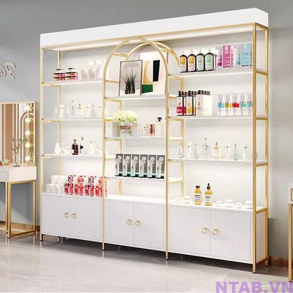 tu trung bay my pham cao cap 2m4 x 2m TTB022 Tủ trưng bày mỹ phẩm cao cấp 2m4 x 2m TTB022