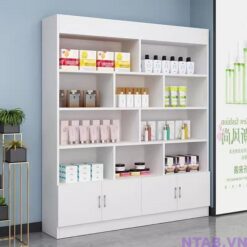Tủ trưng bày mỹ phẩm full trắng TTB035