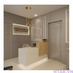 Quầy lễ tân 1m2 trắng vân gỗ QLT052