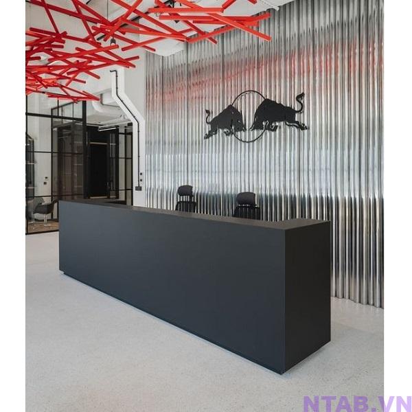 quay le tan full den 2m4 QLT053 Quầy lễ tân full đen 2m4 QLT053