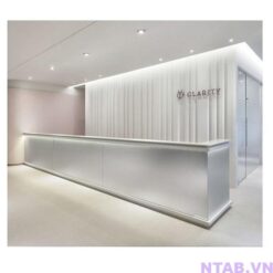 Quầy lễ tân full trắng sang trọng QLT059