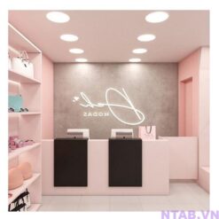 Quầy lễ tân hồng đen 1m8 QLT062