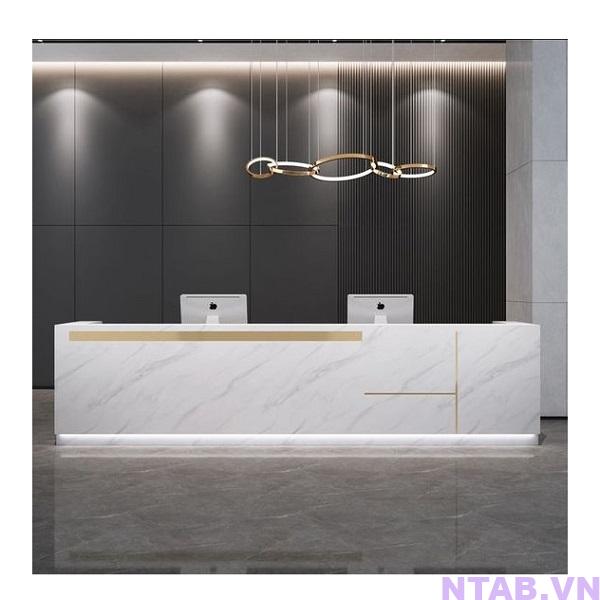 quay le tan van da 3m QLT058 Quầy lễ tân vân đá 3m QLT058