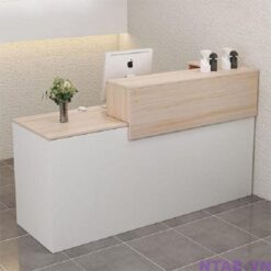 Quầy lễ tân 1m2 vân gỗ trắng QLT068