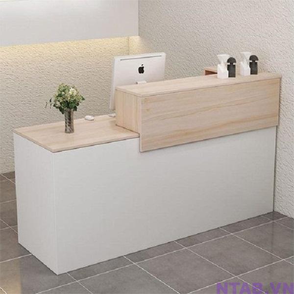 quay le tan 1m2 van go trang QLT068 Quầy lễ tân 1m2 vân gỗ trắng QLT068