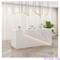 Quầy lễ tân 2m trang phối vân đá QLT078
