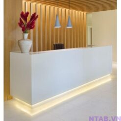 Quầy lễ tân 2m4 full trắng QLT073