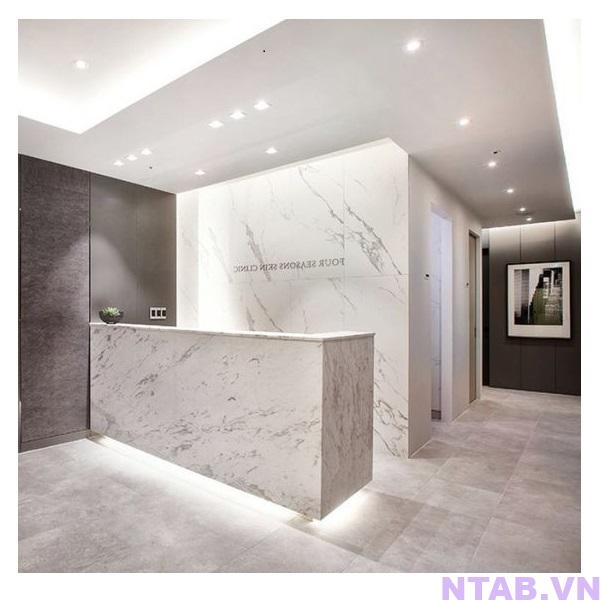 quay le tan van da 2m QLT066 Quầy lễ tân vân đá 2m QLT066