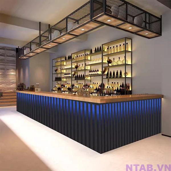 quay bar chu L 3m x 1m6 QB076 Quầy bar chữ L 3m x 1m6 QB076