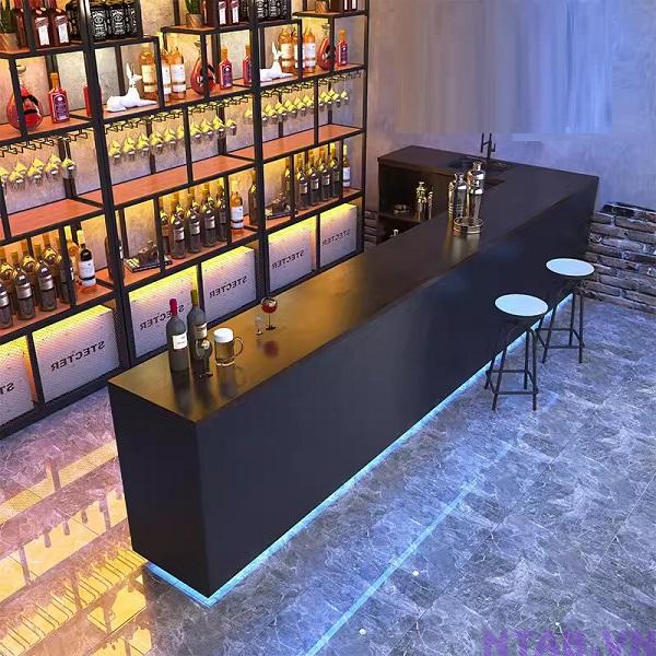 quay bar chu L 4m x 1m2 QB077 Quầy bar chữ L 4m x 1m2 QB077