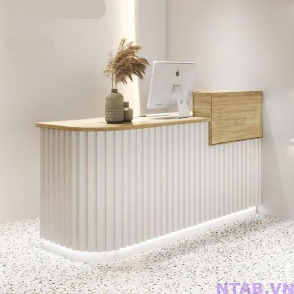 quay le tan 1m4 bo cong QLT096 Quầy lễ tân 1m4 bo cong QLT096