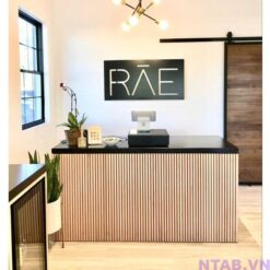 Quầy lễ tân 1m4 ốp lam QLT098