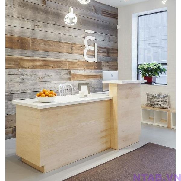 quay le tan 2m4 sang trong QLT100 Quầy lễ tân 2m4 sang trọng QLT100