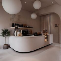 Quầy pha chế bo cong 1m6 x 3m QB084