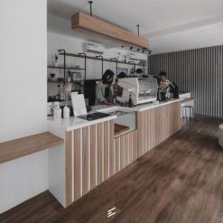 Quầy pha chế ốp lam gỗ 3m QB083