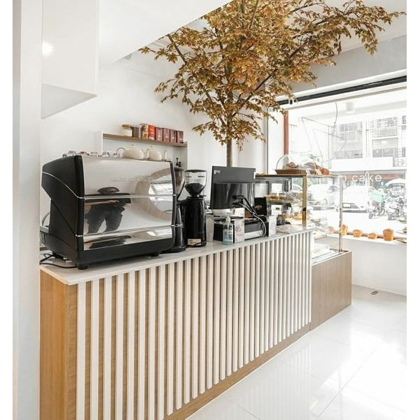 quay pha che van go op lam trang QB079 Quầy pha chế vân gỗ ốp lam trắng QB079